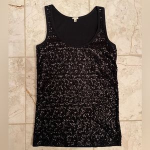 J.Crew Black Sequin Tank Top